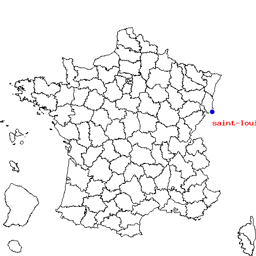 localisation sur le carte de saint-louis-68 