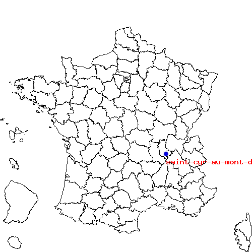 localisation sur le carte de saint-cyr-au-mont-d-or 