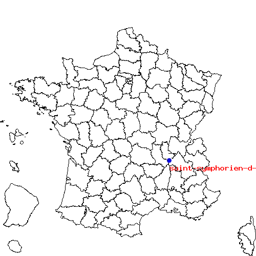 localisation sur le carte de saint-symphorien-d-ozon 