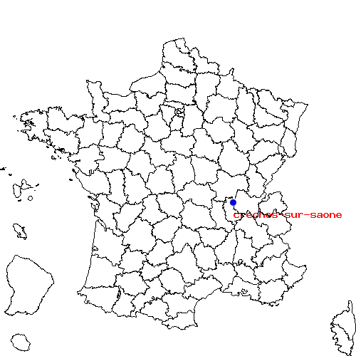 localisation sur le carte de creches-sur-saone 