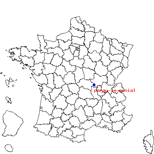 localisation sur le carte de paray-le-monial 