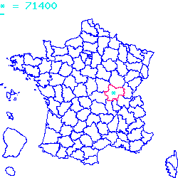 localisation du code postal 71400 Dracy-Saint-Loup sur la carte de France localisation sur le carte de Dracy-Saint-Loup 71400