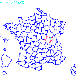 localisation du code postal 71570 Leynes sur la carte de France localisation sur le carte de Leynes 71570