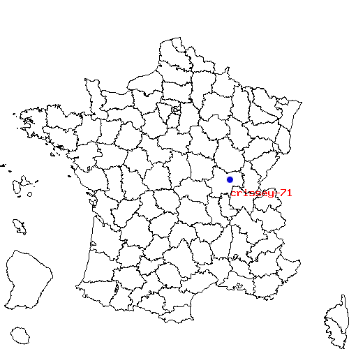 localisation sur le carte de crissey-71 