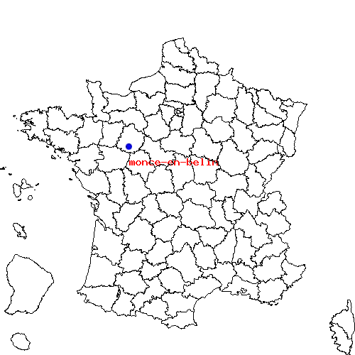 localisation sur le carte de monce-en-belin 