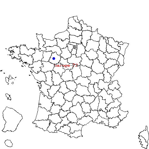 localisation sur le carte de bazoge-72 