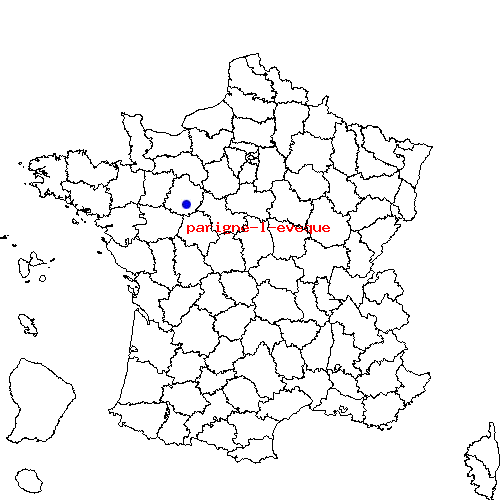 localisation sur le carte de parigne-l-eveque 