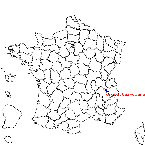 localisation sur le carte de drumettaz-clarafond 