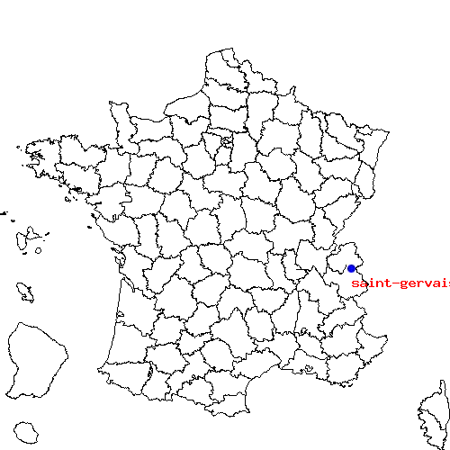 localisation sur le carte de saint-gervais-les-bains 