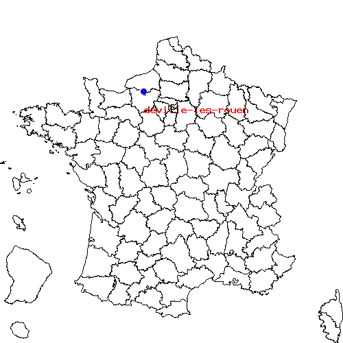 localisation sur le carte de deville-les-rouen 