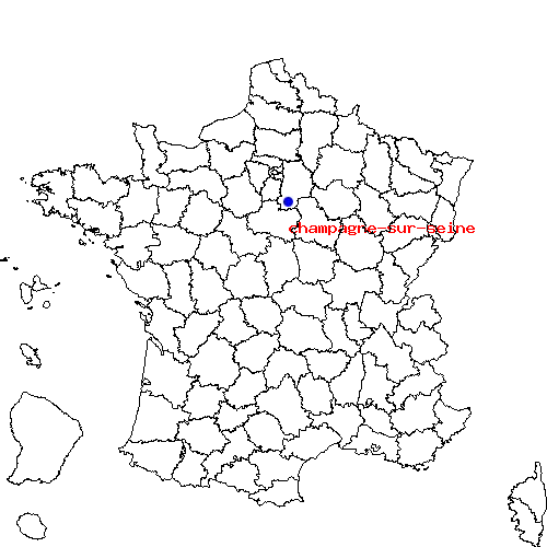 localisation sur le carte de champagne-sur-seine 