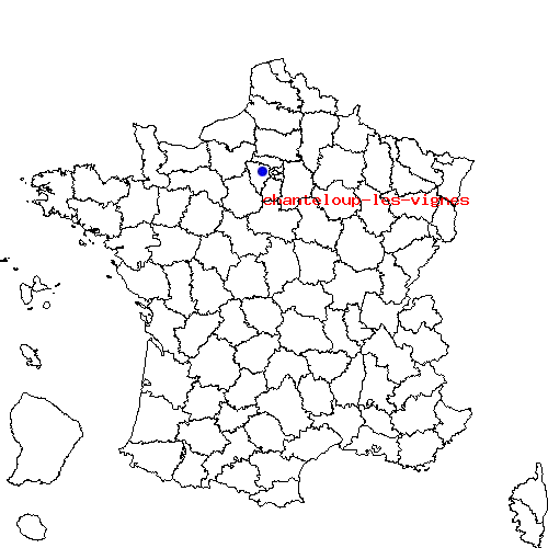 localisation sur le carte de chanteloup-les-vignes 