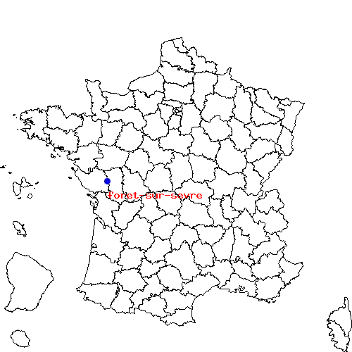 localisation sur le carte de foret-sur-sevre 