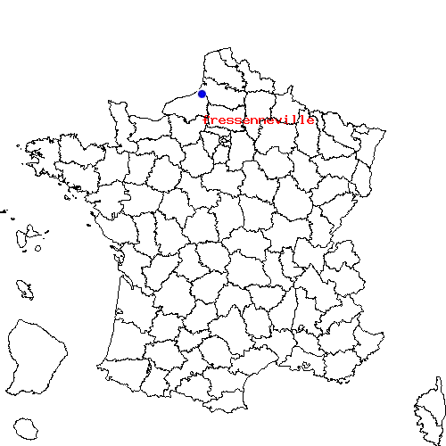 localisation sur le carte de fressenneville 