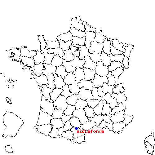 localisation sur le carte de aiguefonde 