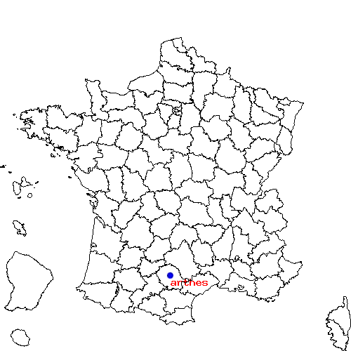 localisation sur le carte de arthes 