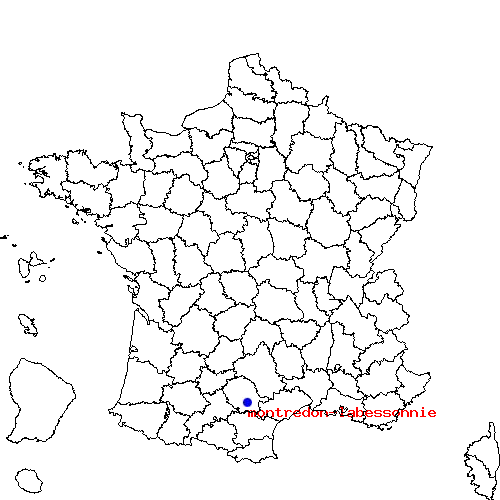 localisation sur le carte de montredon-labessonnie 