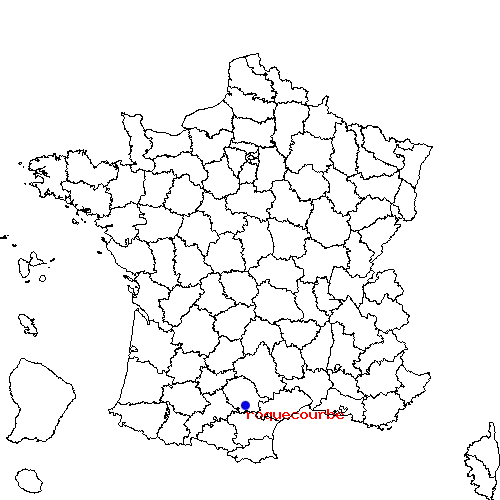 localisation sur le carte de roquecourbe 