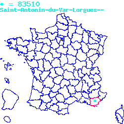 localisation du code postal 83510 Saint-Antonin-du-Var sur la carte de France localisation sur le carte de Saint-Antonin-du-Var 83510