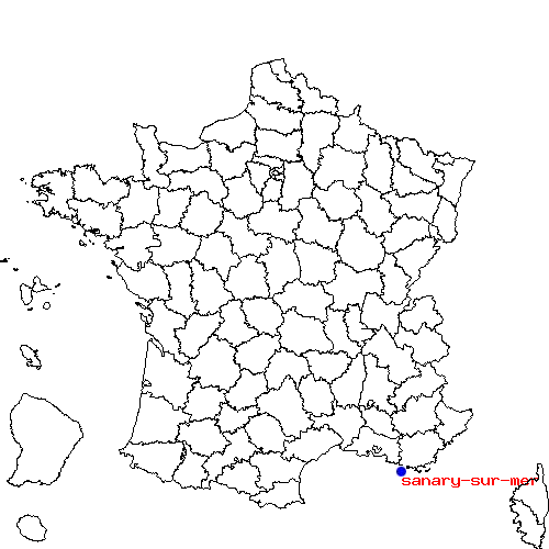 localisation sur le carte de sanary-sur-mer 