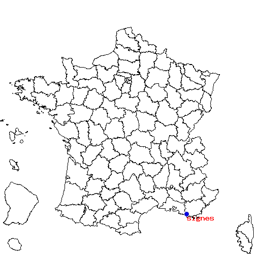 localisation sur le carte de signes 