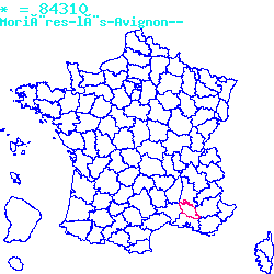 localisation du code postal 84310 Morières-lès-Avignon sur la carte de France localisation sur le carte de Morières-lès-Avignon 84310