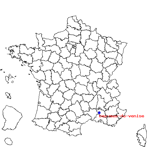 localisation sur le carte de beaumes-de-venise 