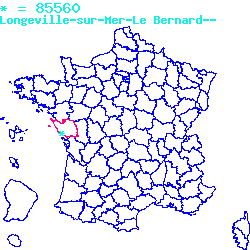 localisation sur le carte de Longeville-sur-Mer 85560