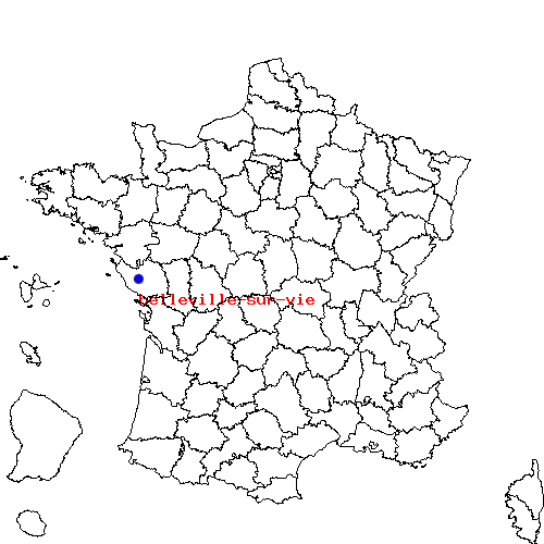 localisation sur le carte de belleville-sur-vie 