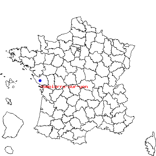 localisation sur le carte de dompierre-sur-yon 