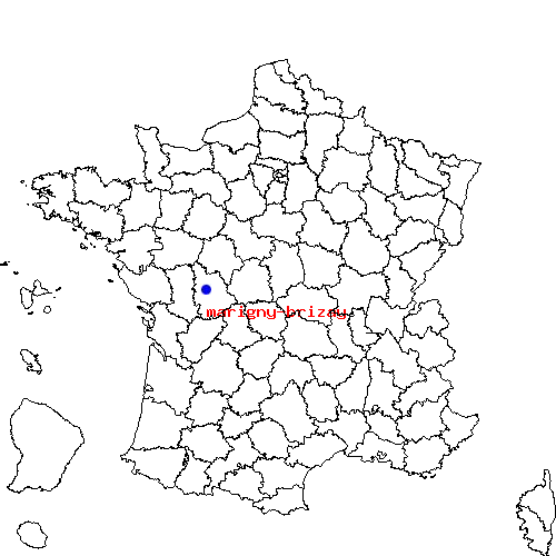 localisation sur le carte de marigny-brizay 