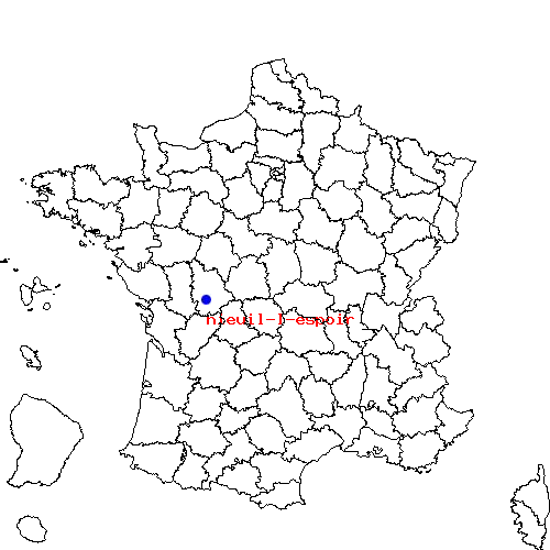 localisation sur le carte de nieuil-l-espoir 