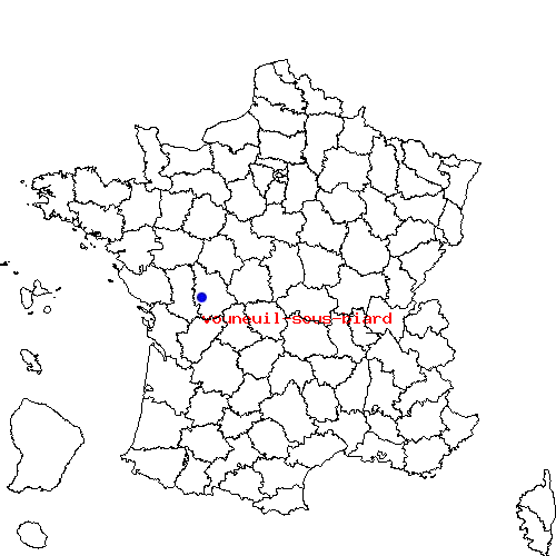 localisation sur le carte de vouneuil-sous-biard 