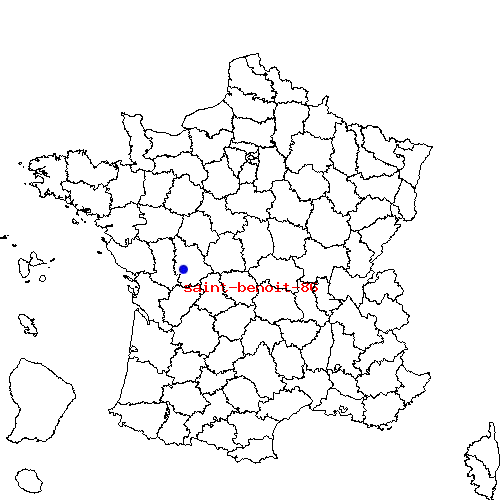 localisation sur le carte de saint-benoit-86 