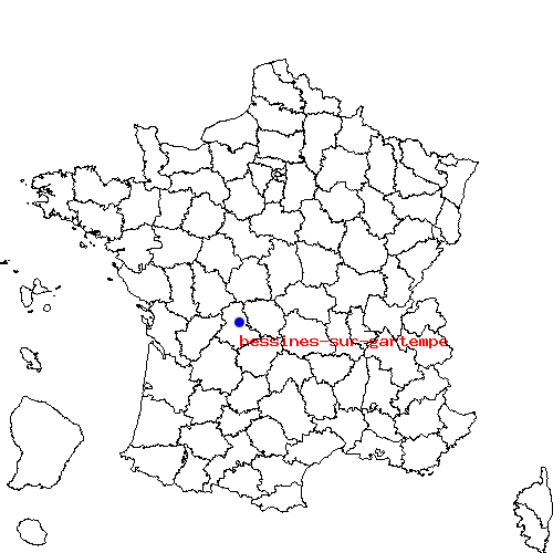 localisation sur le carte de bessines-sur-gartempe 