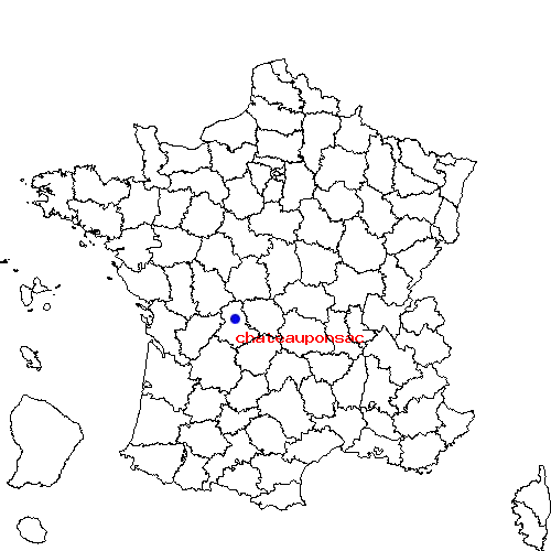 localisation sur le carte de chateauponsac 