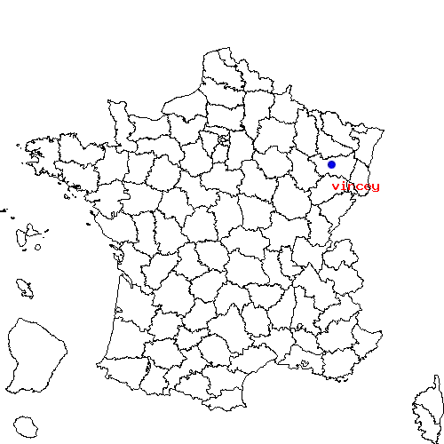 localisation sur le carte de vincey 