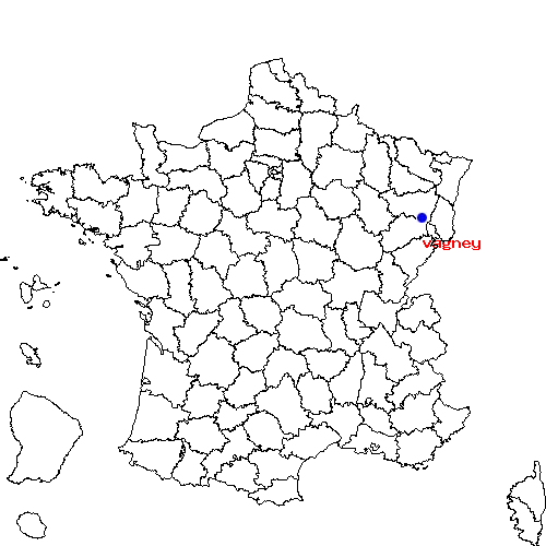 localisation sur le carte de vagney 