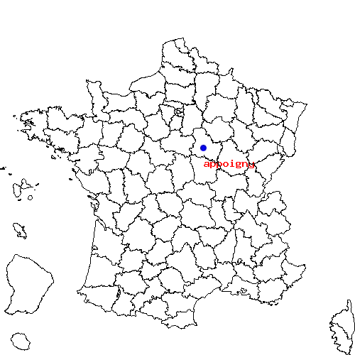 localisation sur le carte de appoigny 