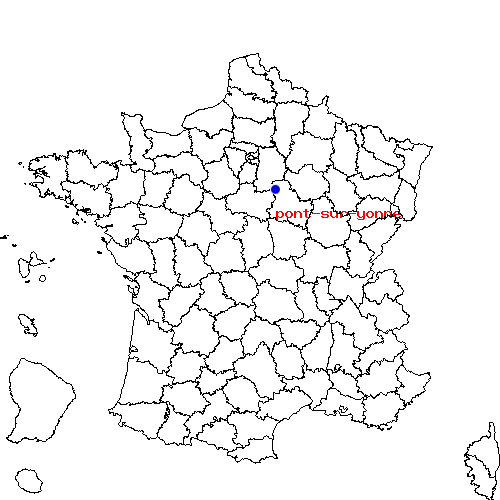 localisation sur le carte de pont-sur-yonne 