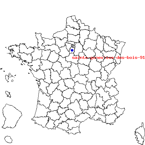 localisation sur le carte de sainte-genevieve-des-bois-91 