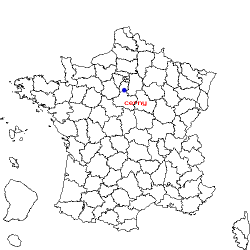 localisation sur le carte de cerny 