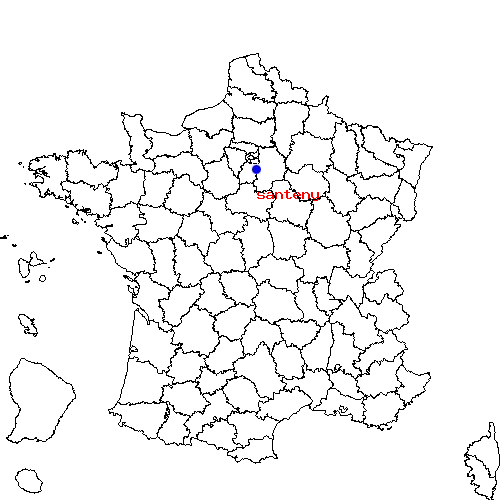 localisation sur le carte de santeny 