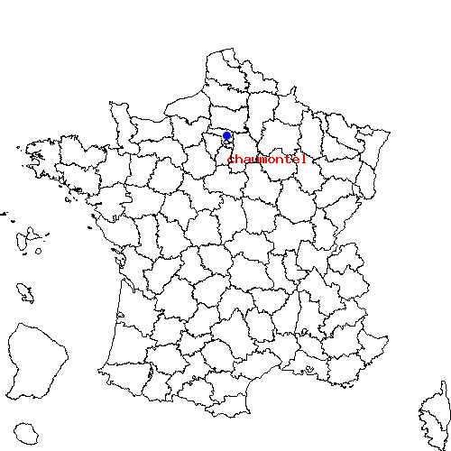 localisation sur le carte de chaumontel 